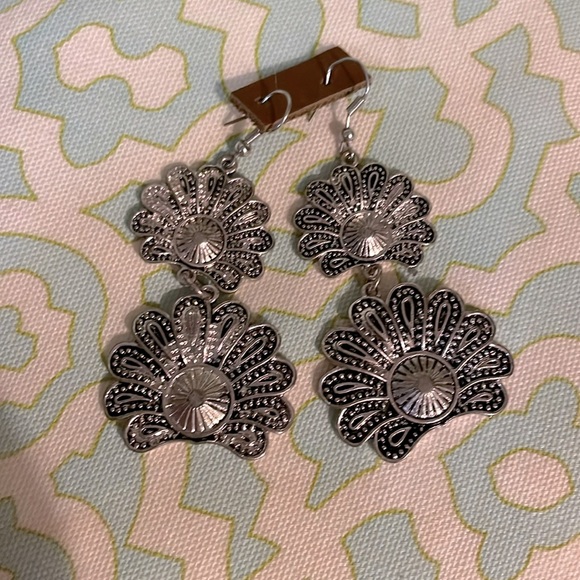 Metal Hand-Stamped Dangling Earrings - Picture 1 of 1